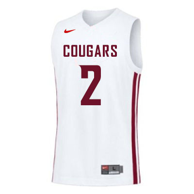 Men #2 Myles Fitzgerald-Warren Washington State Cougars College Basketball Jerseys Sale-White